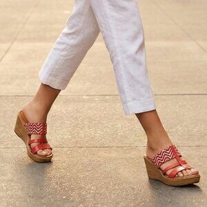 Italian Shoemakers Wedge‎ Sandals – Orange – Slip-On